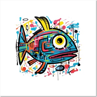 Neo Expressionism Art Brut Graffiti Fish Posters and Art